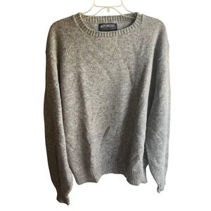 Vintage 1998 Puritan Men's 2X Grey Knit Shetland Wool Crewneck Knit Sweater